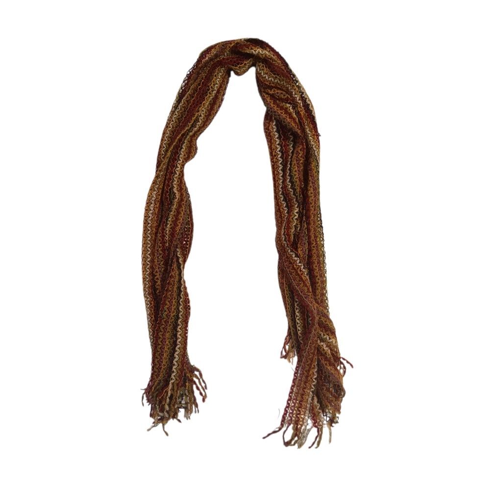 Missoni Multicolor Knit Scarf Wool Blend Fringe Striped Italy Designer Luxury - Picture 8 of 11